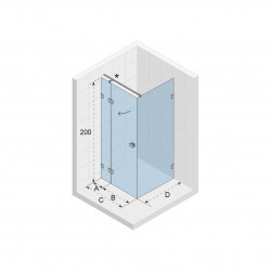 Душевой уголок RIHO SCANDIC NXT X203 140х80 R, профиль хром, G001072120 (GX09025C2)