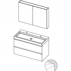 Мебель для ванной Spring Rise SET B-1 100 см, 2 смесителя, глянцевый лак