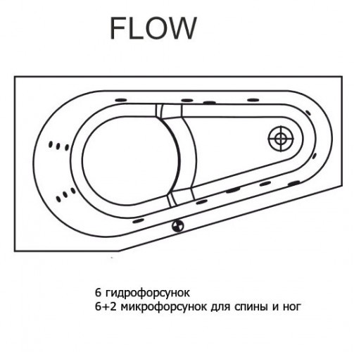 Гидромассажная ванна RIHO DELTA FLOW 160x80 см R