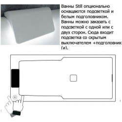 Акриловая ванна с подсветкой RIHO STILL SHOWER LED 180x80, B103003005