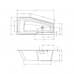 Акриловая ванна RIHO RETHINK SPACE 160x75 L, B112001005 (BR1400500000000)