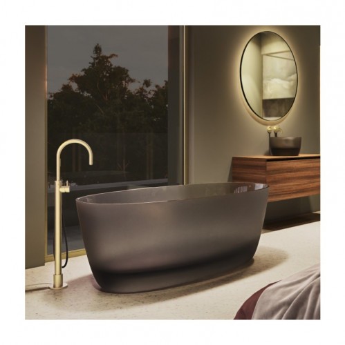 Ванна прозрачная из искусственного камня RIHO OVAL 160х72, Froasted Smoke B129002F01