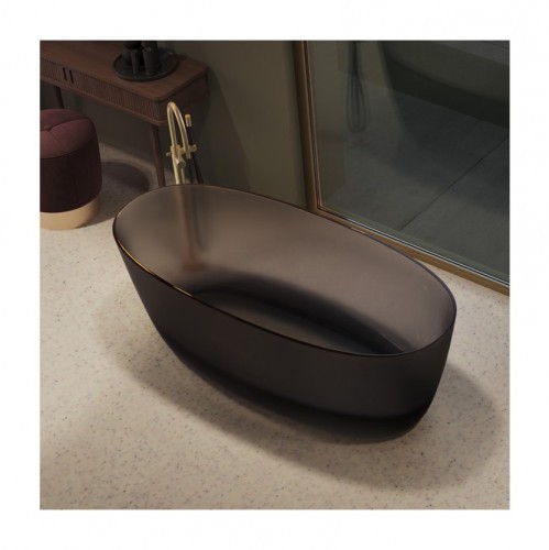 Ванна прозрачная из искусственного камня RIHO OVAL 160х72, Froasted Smoke B129002F01