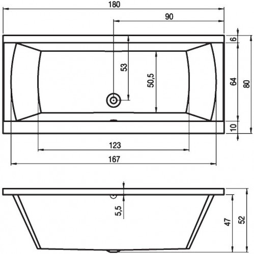Гидромассажная ванна RIHO JULIA BLISS 180x80