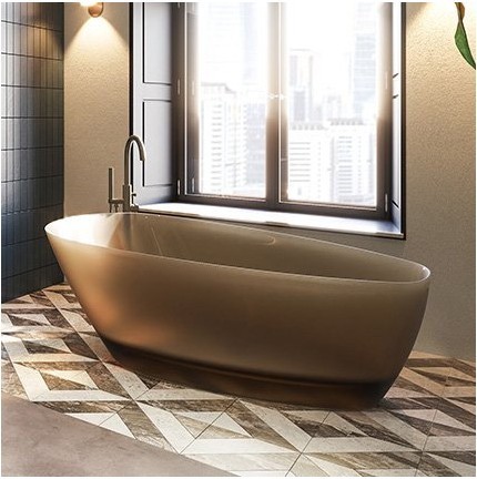 Ванна прозрачная из искусственного камня RIHO OVAL 160х72, Froasted Umber B129002F02