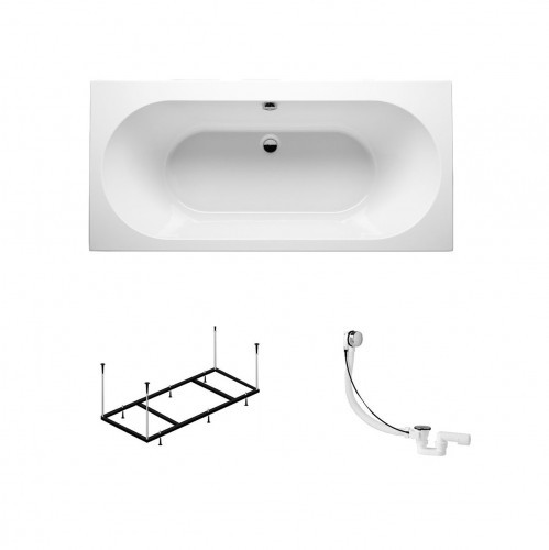 Комплект акриловая ванна RIHO CAROLINA 170x80, B055001005 с каркасом и сливом-переливом