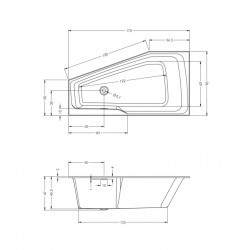 Акриловая ванна RIHO RETHINK SPACE 170x90 R, B113001005 (BR1500500000000)