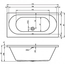 Гидромассажная ванна RIHO CAROLINA AIR 170x80