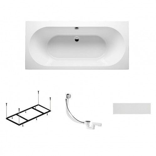 Комплект акриловая ванна RIHO CAROLINA 170x80, B055001005 с каркасом, сливом-переливом и панелью