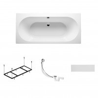 Комплект акриловая ванна RIHO CAROLINA 170x80, B055001005 с каркасом, сливом-переливом и панелью