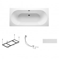 Комплект акриловая ванна RIHO CAROLINA 170x80, B055001005 с каркасом, сливом-переливом и панелью