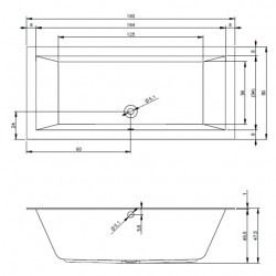 Акриловая ванна встраиваемая RIHO LUGO 180x80, B133001005