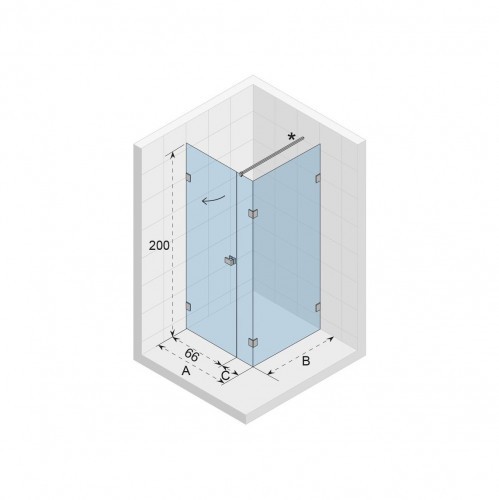 Душевой уголок RIHO SCANDIC NXT X204 100х90 L, профиль чёрный, G001083121 (GX08032B1)