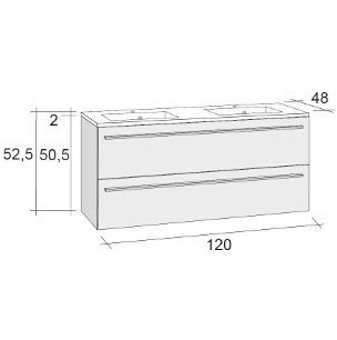 Мебель для ванной RIHO Broni 48 SET A-1 120 см, двойная раковина, отделка под дерево