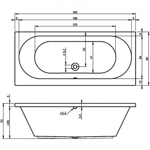 Гидромассажная ванна RIHO CAROLINA AIR 180x80