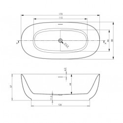Акриловая ванна RIHO Phatos Free 170x80 серый камень, B162001085