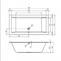 Акриловая ванна встраиваемая RIHO LUGO 180x90, B134001005