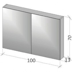 Зеркало-шкаф RIHO Type 13 100 x 70 x 13 см с розеткой, лак матовый