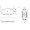 Ванна прозрачная из искусственного камня RIHO OVAL 175х80, Froasted Smoke B152002F01