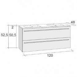 Мебель для ванной RIHO Broni 48 SET A-1 120 см, двойная раковина, лак матовый
