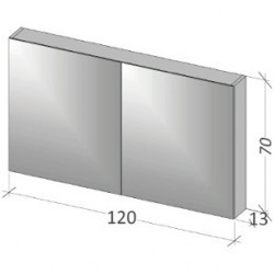 Зеркало-шкаф RIHO Type 13 120 x 70 x 13 см с розеткой, лак матовый