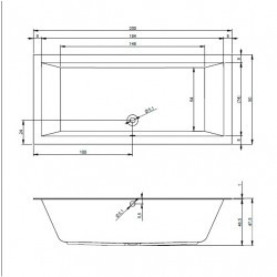 Акриловая ванна встраиваемая RIHO LUGO 200x90, B137001005