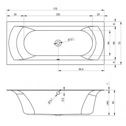 Акриловая ванна матовая RIHO LINARES VELVET 170x75 см, B141001105