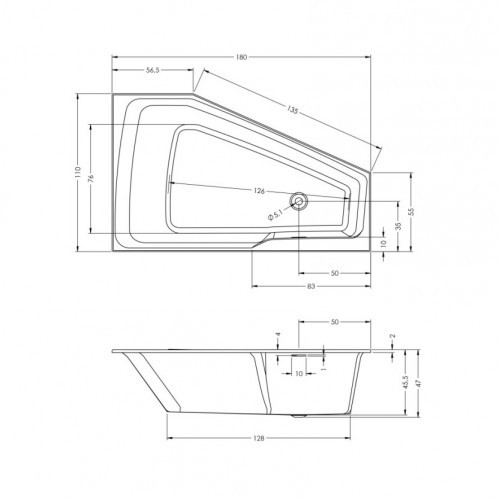 Акриловая ванна RIHO RETHINK SPACE 180x110 L, B116001005 (BR1800500000000)