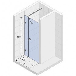 Душевая дверь RIHO Scandic NXT X102 140х200 см R, профиль чёрный, G001016121 (GX07320B2)