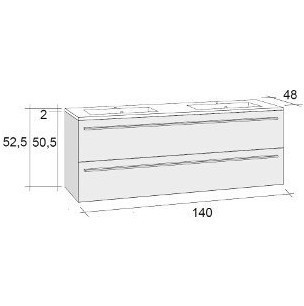 Мебель для ванной RIHO Broni 48 SET A-1 140 см, двойная раковина, глянцевый лак