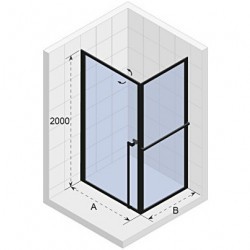 Душевой уголок RIHO SZ LUCID GD201 1000 x 900 x 2000 BLACK, GD210B090