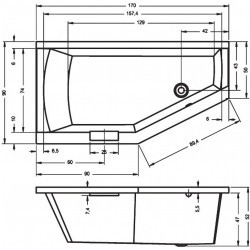 Гидромассажная ванна RIHO GETA FLOW 170x90 R