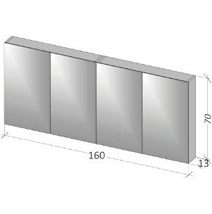 Зеркало-шкаф RIHO Type 13 160 x 70 x 13 см, лак матовый