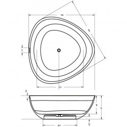 Ванна из искусственного мрамора Solid Surface Riho Oviedo 160x160 B125001105