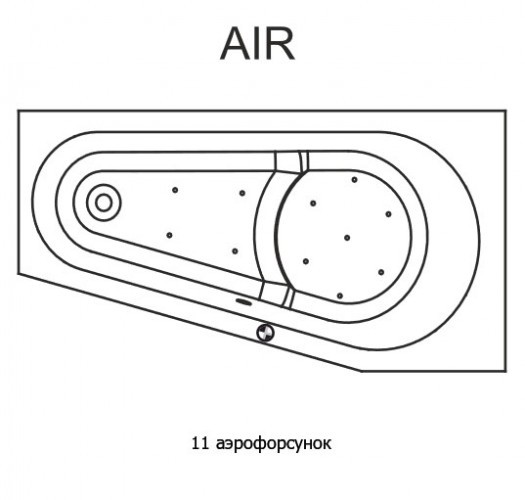 Гидромассажная ванна RIHO DELTA AIR 160x80 см L