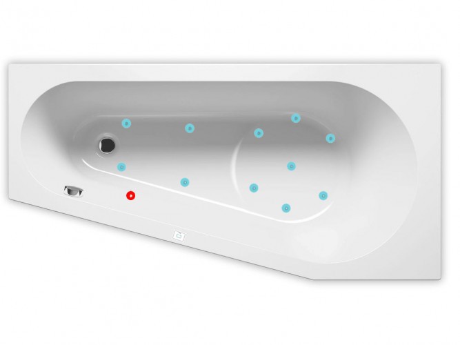 Гидромассажная ванна RIHO DELTA AIR 160x80 см L