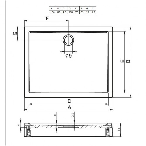 Акриловый душевой поддон Riho Davos 243 130x80 белый + панель DA7700500000000