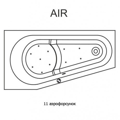 Гидромассажная ванна RIHO DELTA AIR 160x80 см R