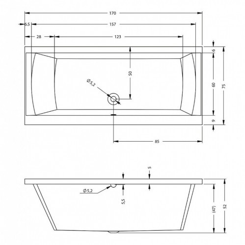 Гидромассажная ванна RIHO JULIA FLOW 170x75