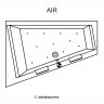 Гидромассажная ванна RIHO DOPPIO AIR 180х130 см R