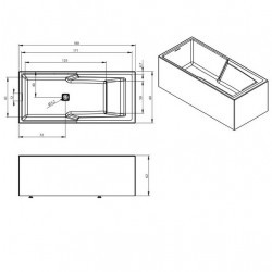 Отдельностоящая ванна RIHO STILL SHOWER PLUG &amp; PLAY R 180x80, B103011005 (BD1900500000000)