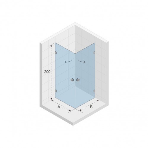 Душевой уголок RIHO SCANDIC NXT X209 80х90 см, профиль чёрный, G001106121 (GX12072B0)