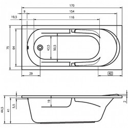 Гидромассажная ванна RIHO FUTURE AIR 170x75