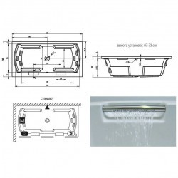 Гидромассажная ванна RIHO Lisa 180x90 см, BZ1500500000000