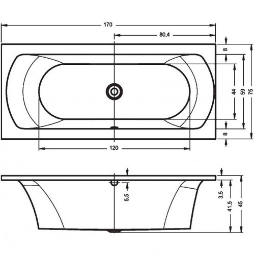 Гидромассажная ванна RIHO LIMA FLOW 170х75 см