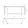 Отдельностоящая ванна RIHO STILL SQUARE R 180x80 FALL, B099060005 (BD11C0500000000)