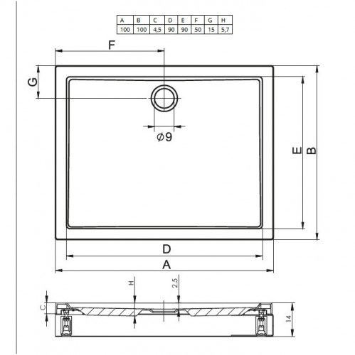 Акриловый душевой поддон Riho Davos 261 100x100 белый + панель DA6900500000000