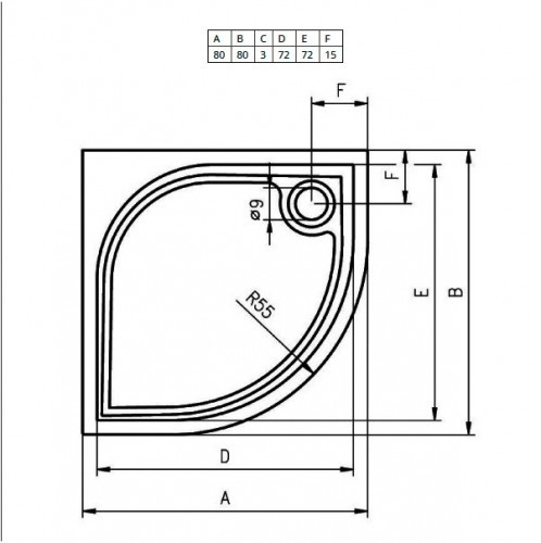 Панель для душевого поддона Riho Kolping P10 80x80x10 310 P10005000000000