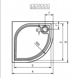 Панель для душевого поддона Riho Kolping P10 80x80x10 310 P10005000000000