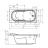 Комплект акриловая ванна RIHO COLUMBIA 140x70, B004001005 с каркасом